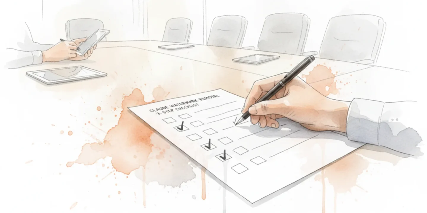 Claude watermark removal: a 7-step checklist visual summary