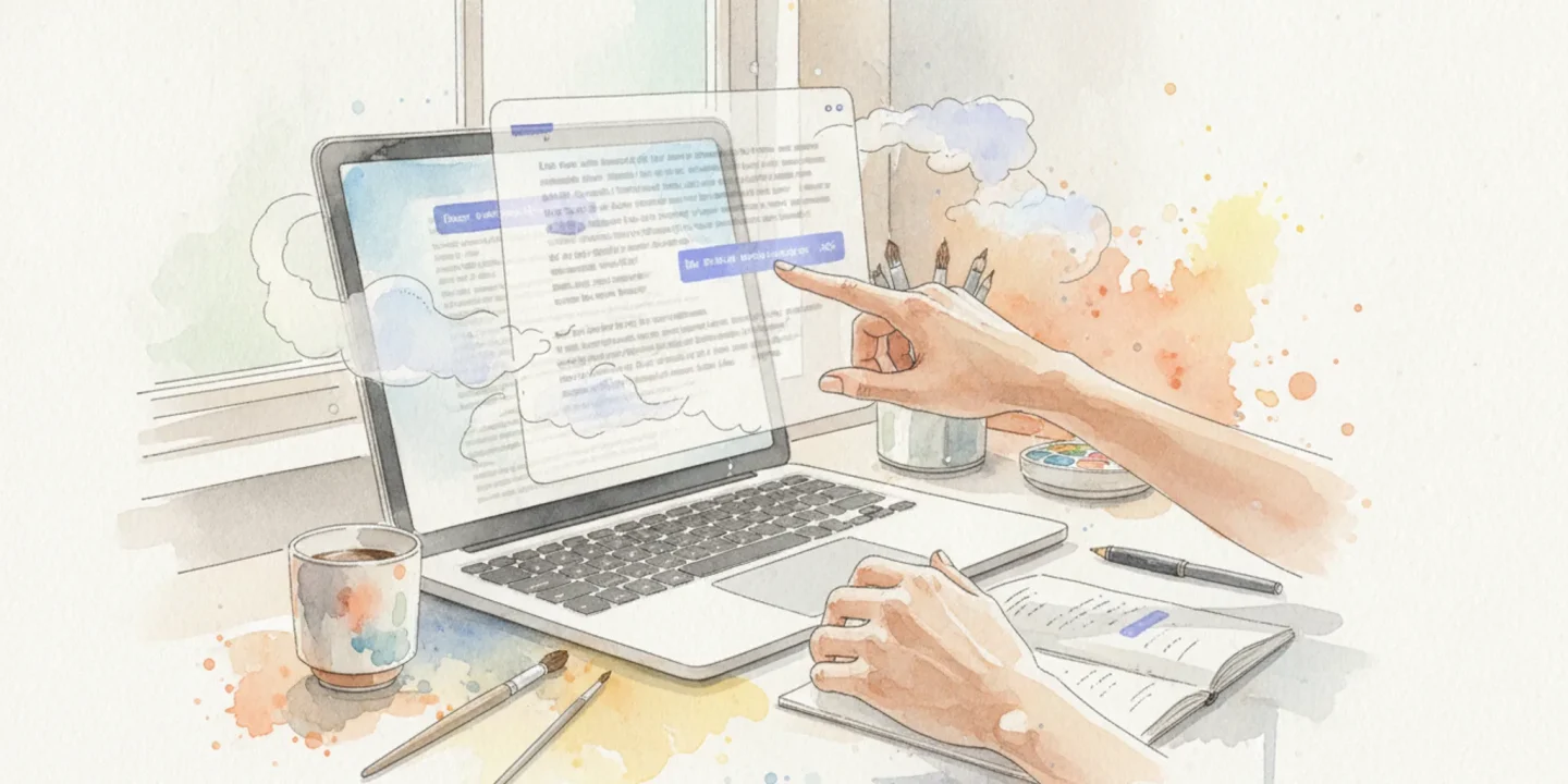 How to see what was removed from AI-generated text visual summary