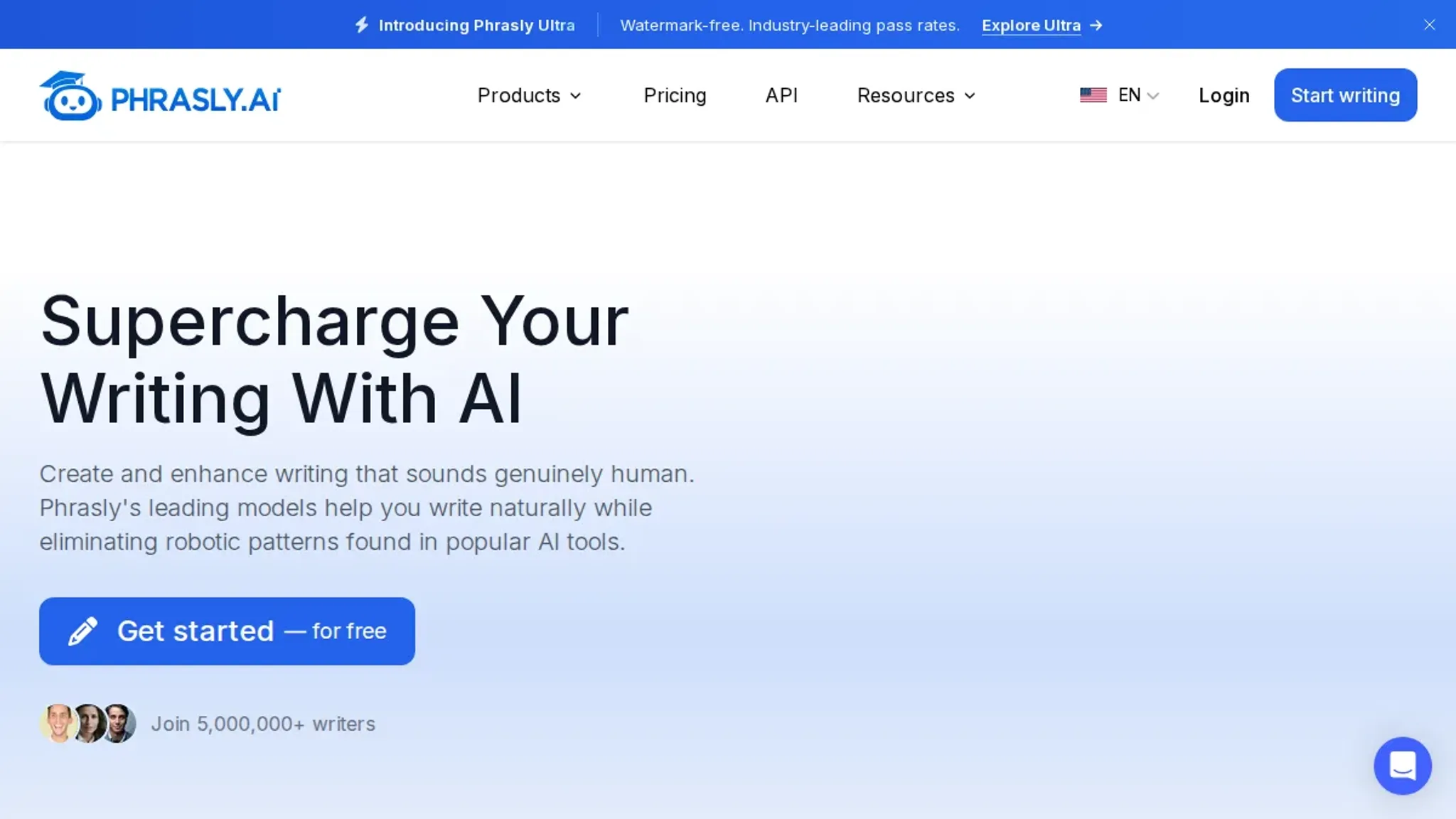 Screenshot of the Phrasly homepage, captured October 2026
